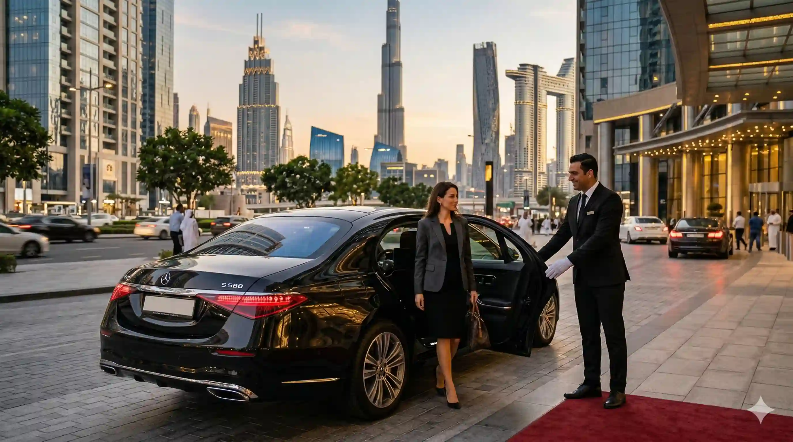 Monthly car with driver service Dubai Abu Dhabi Sharjah - dedicated chauffeur hire UAE